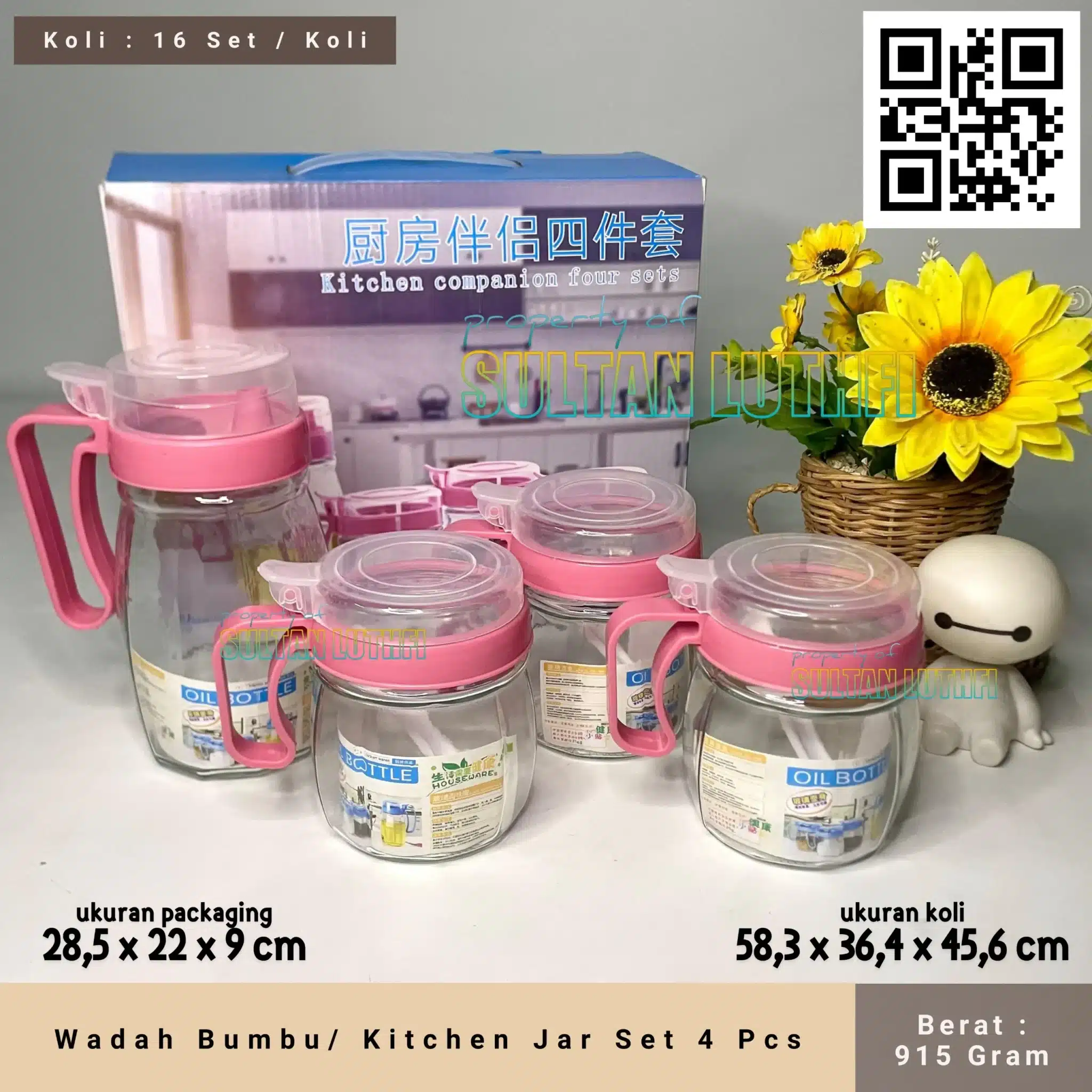 Wadah Bumbu Kitchen Jar Set 4 Pcs3_11zon