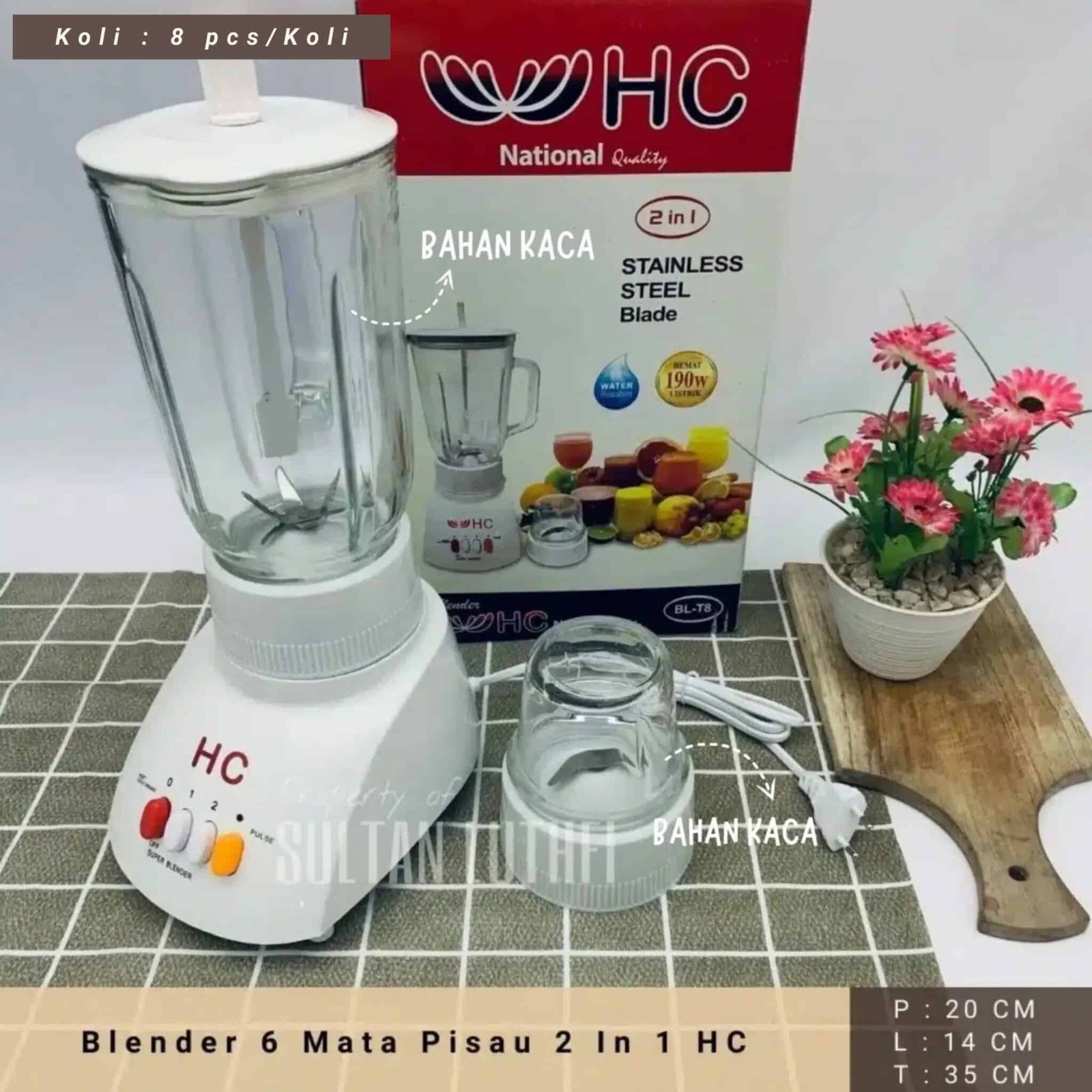Blender 6 Mata Pisau 2 in 1 HC12