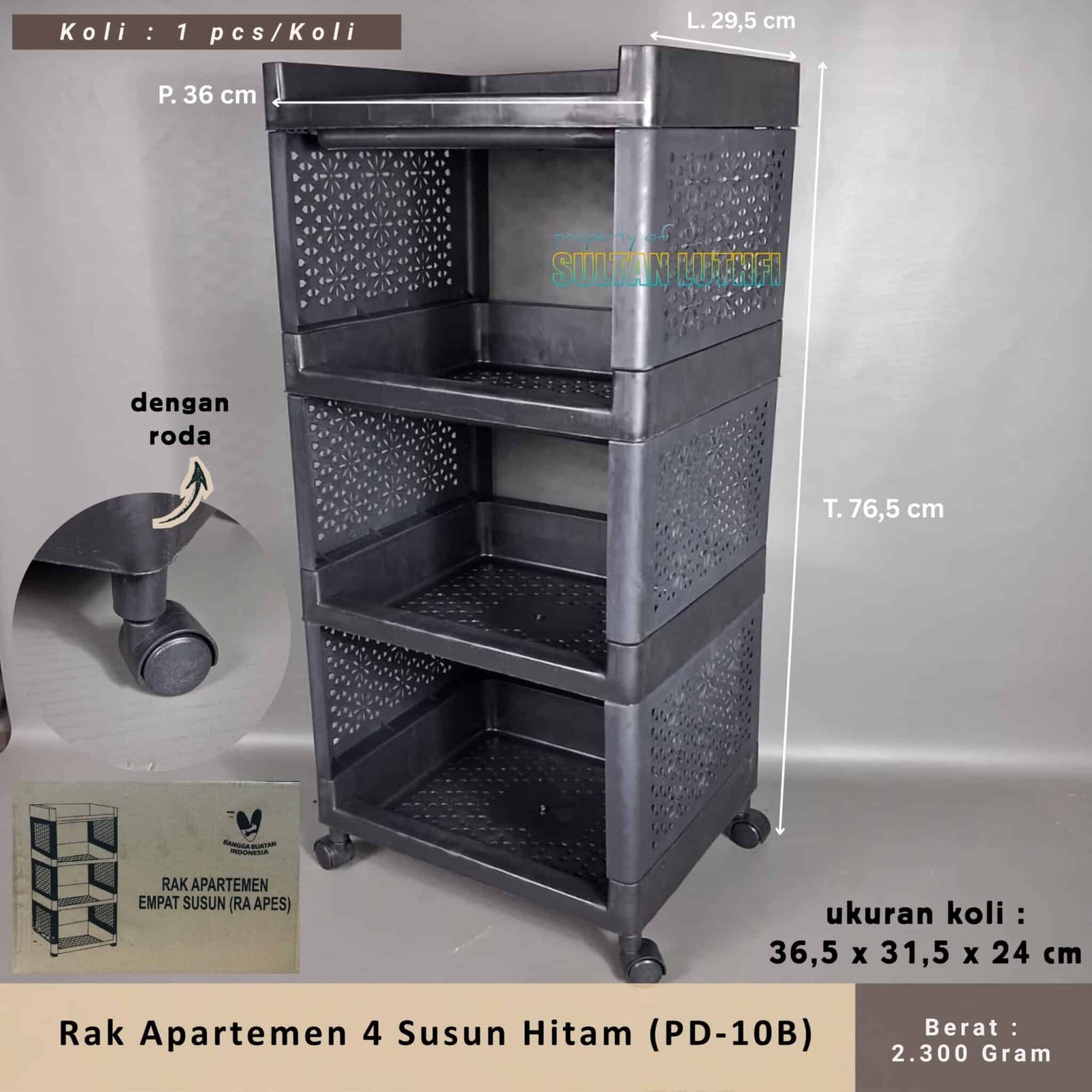 Rak Apartemen 4 Susun Hitam (PD-10B)