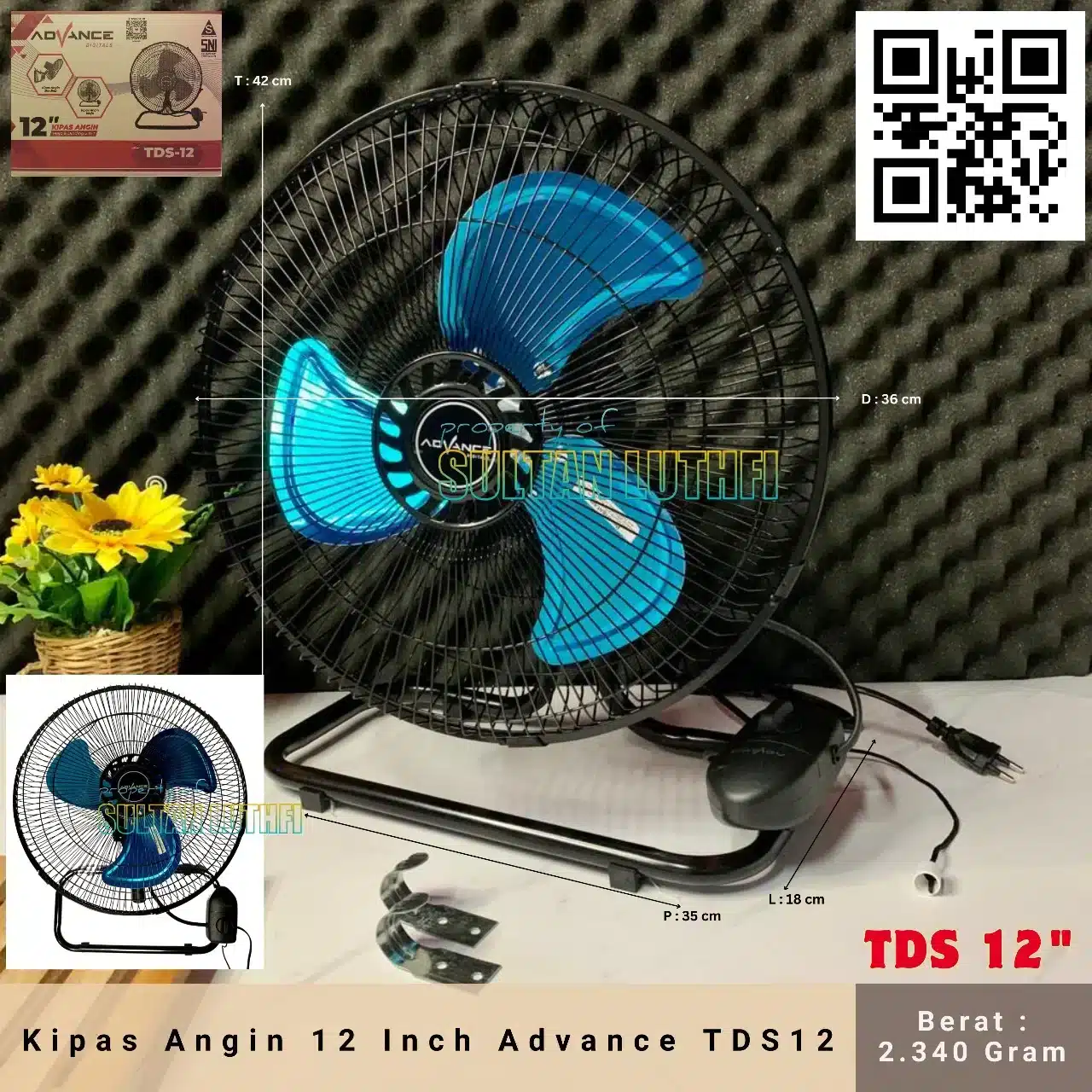 Kipas Angin 12 Inch Advance Tds12