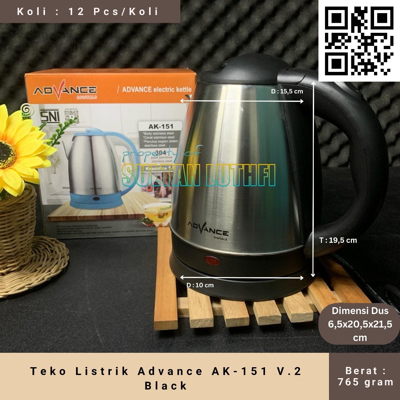 Teko Listrik Advance AK-151 V.2 Black