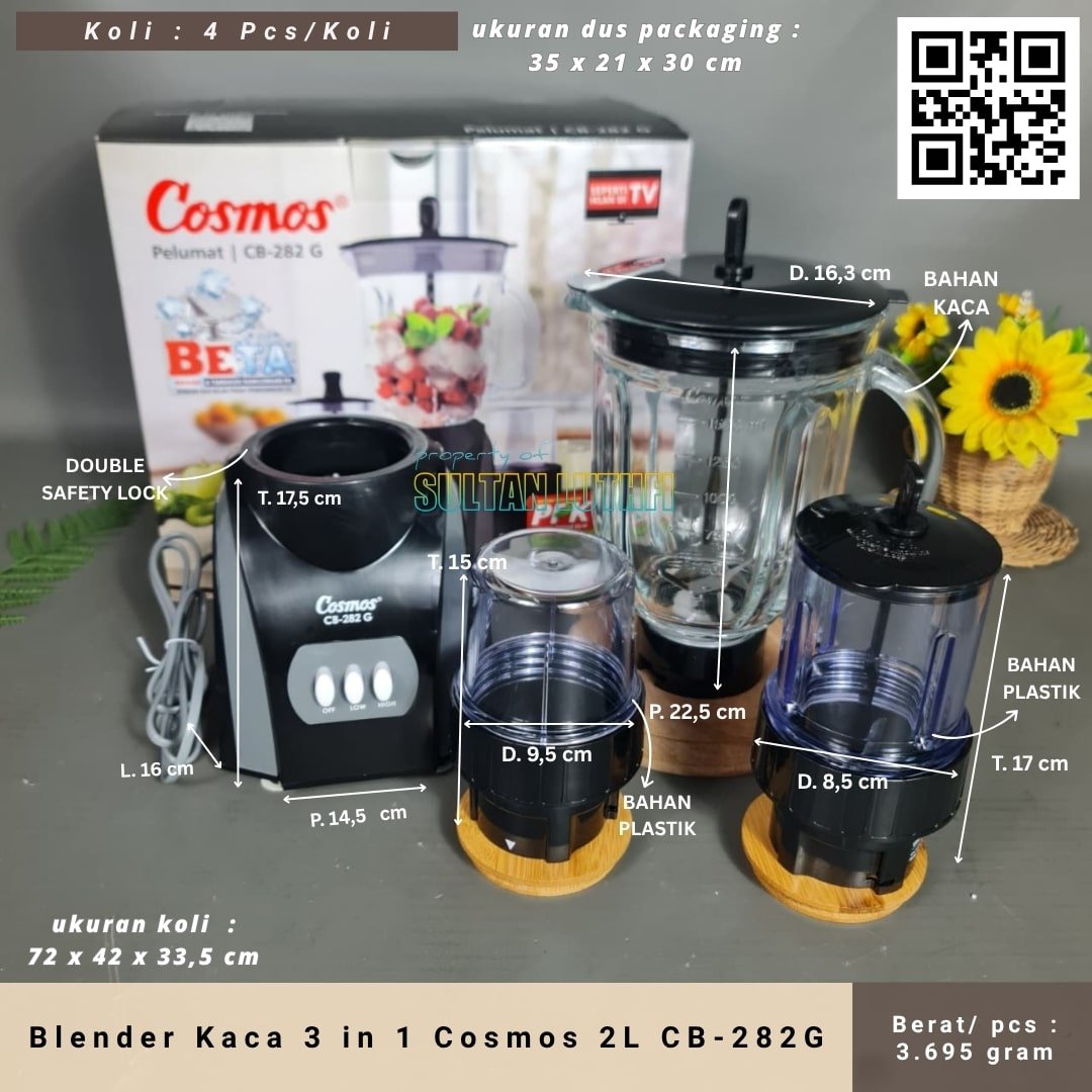 Blender Kaca 3 in 1 Cosmos 2L CB-282G1