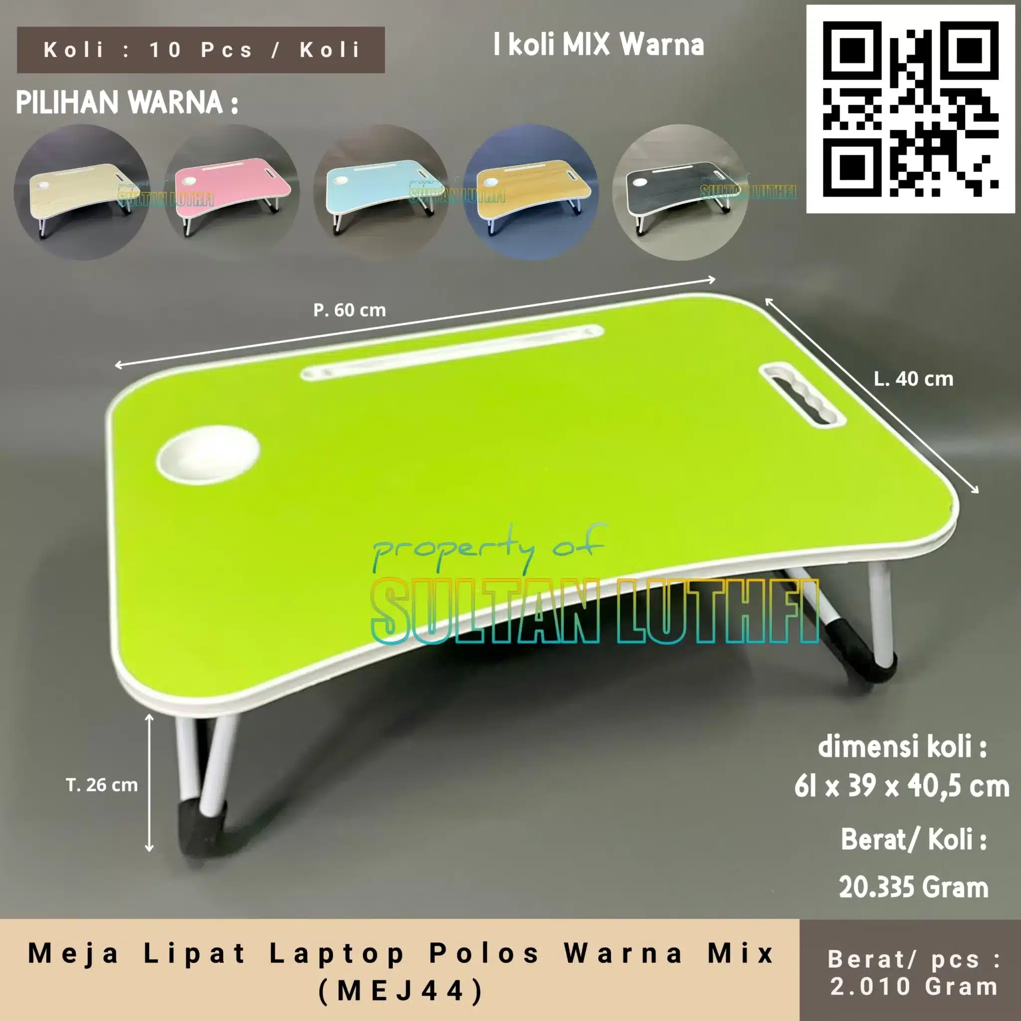 Meja Lipat Laptop Polos Warna Mix (MEJ44)_11zon