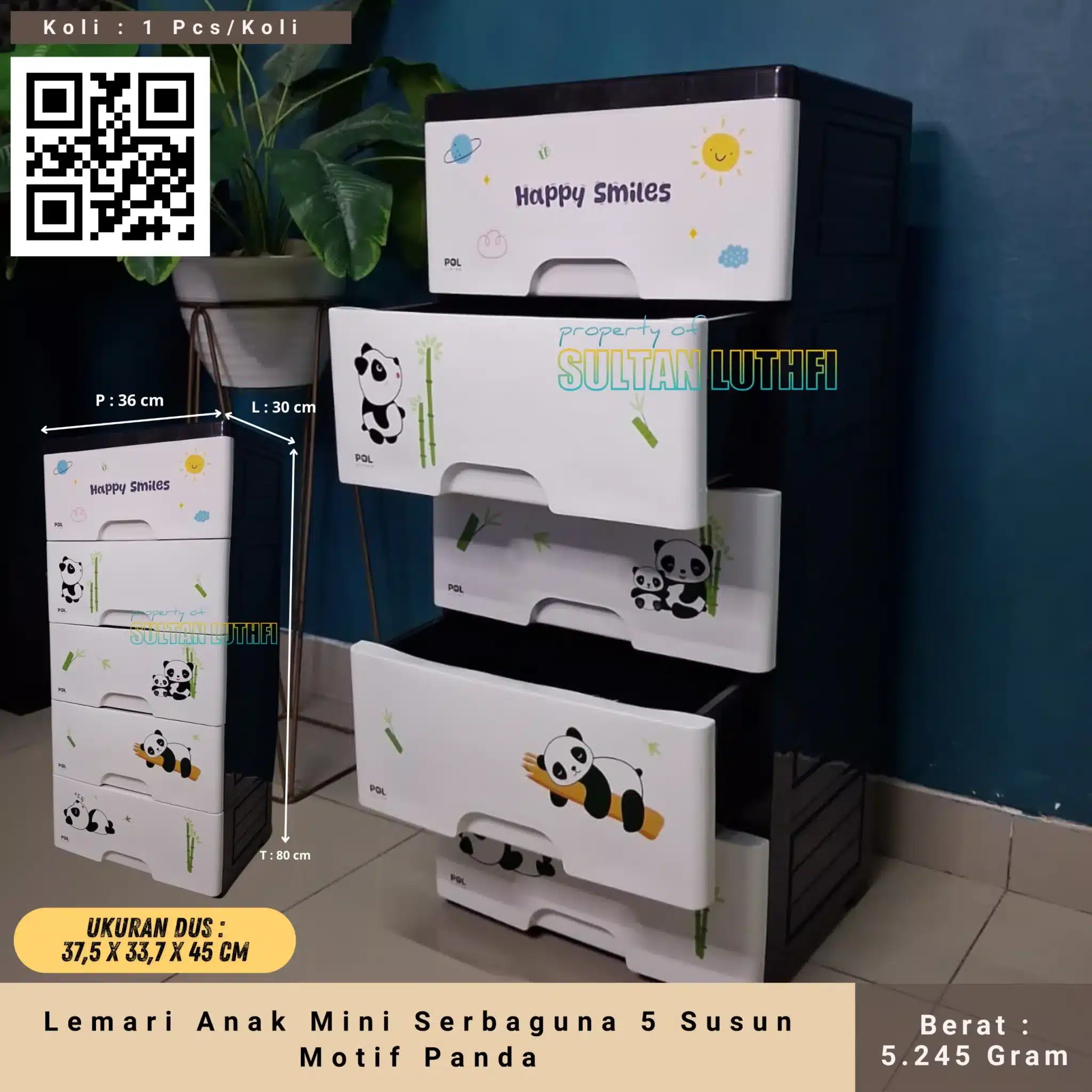 Lemari Anak Mini Serbaguna 5 Susun Motif Panda_11zon
