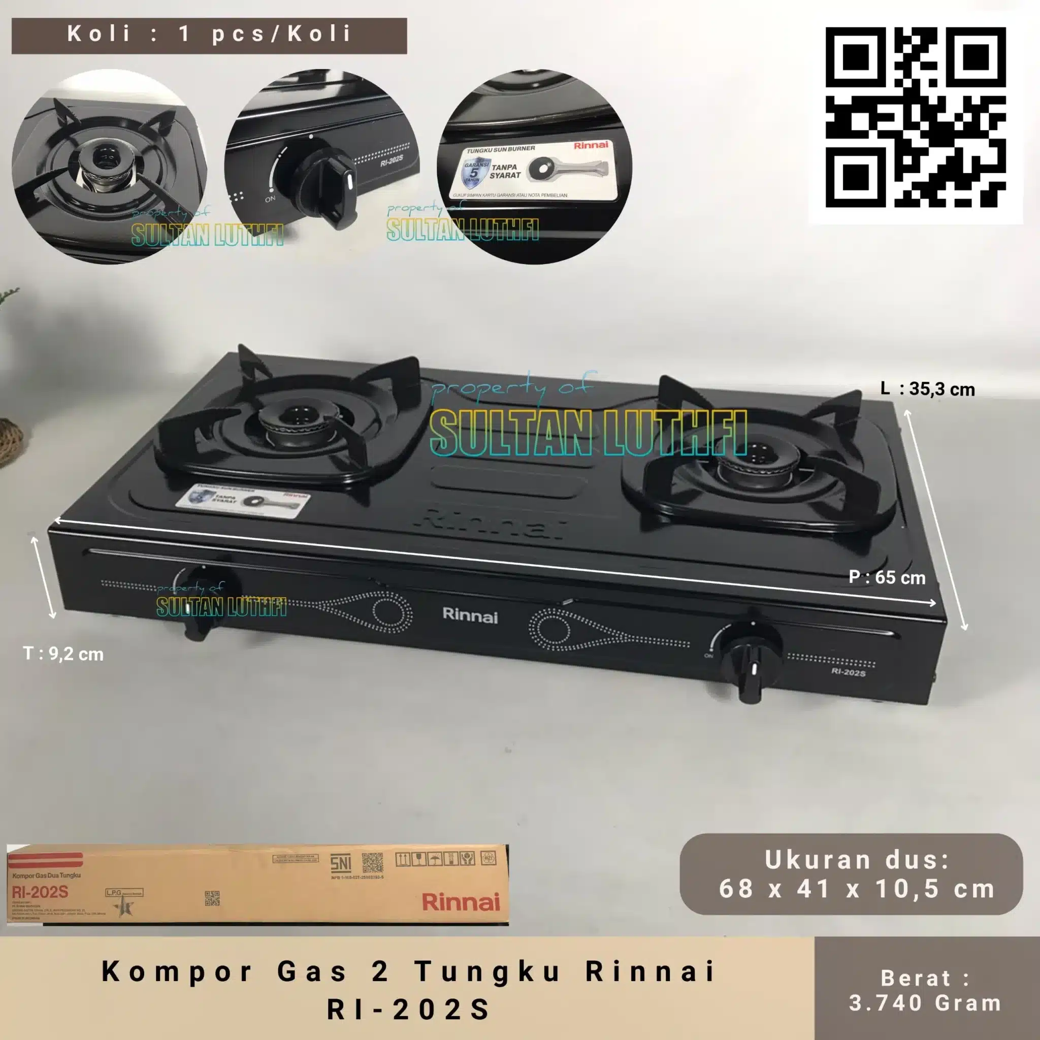 Kompor Gas 2 Tungku Rinnai RI-202S_11zon