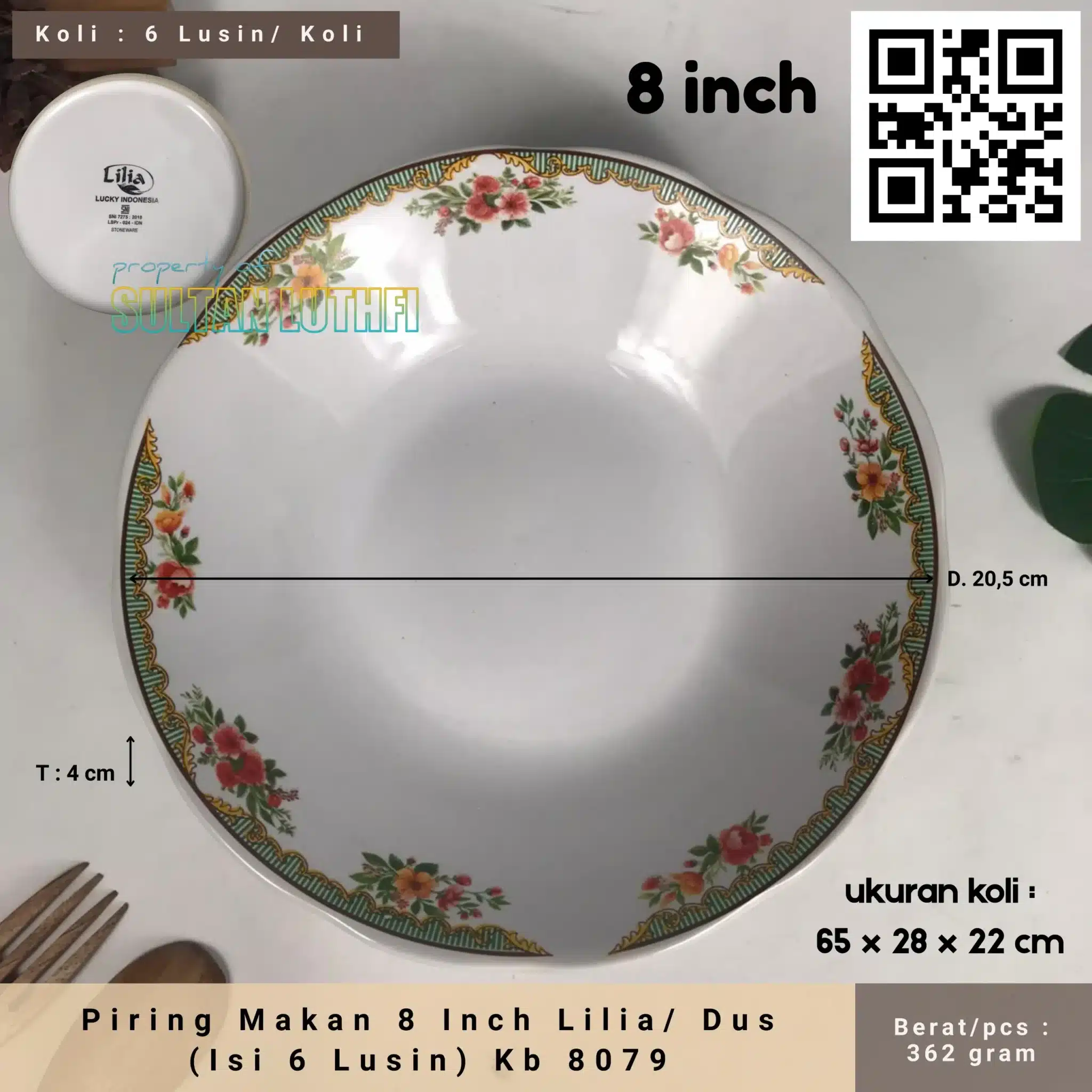 Piring Makan 8 Inch Lilia Dus (Isi 6 Lusin) Kb 8079_11zon