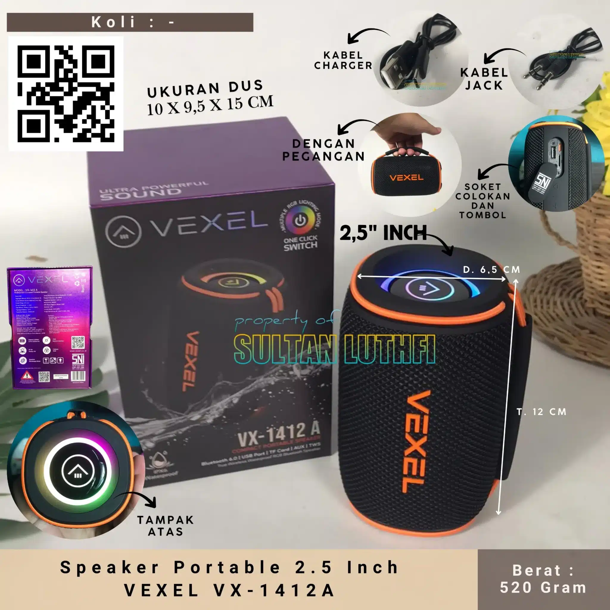 Speaker Portable 2.5 Inch VEXEL VX-1412A_11zon