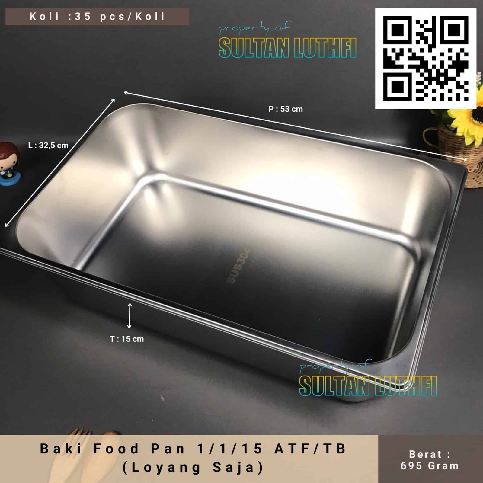 Baki Food Pan 1 1 15 ATF TB (Loyang Saja)