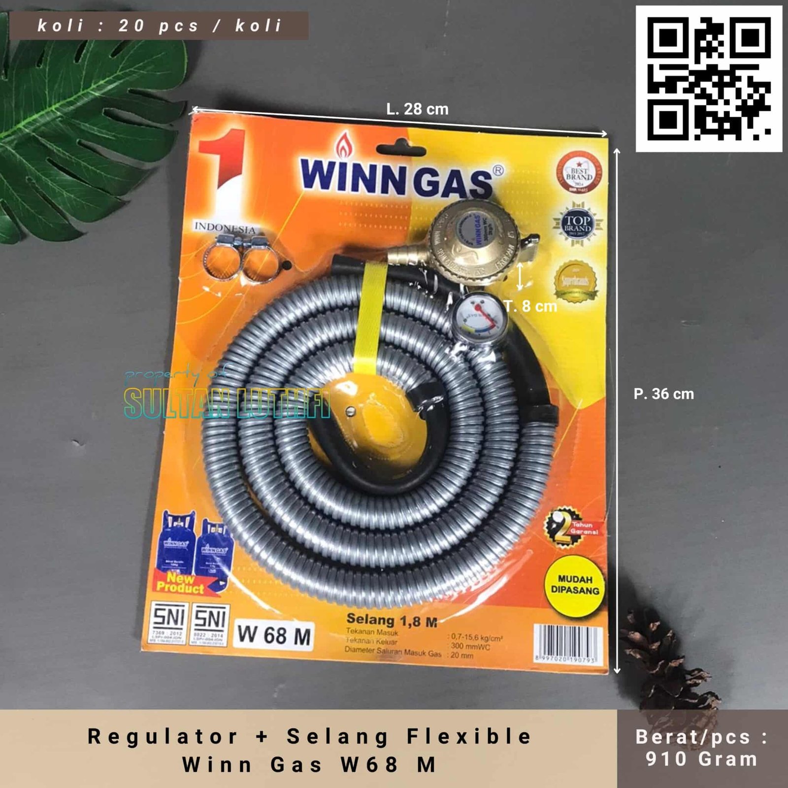 Regulator + Selang Flexible Winn Gas W68 M