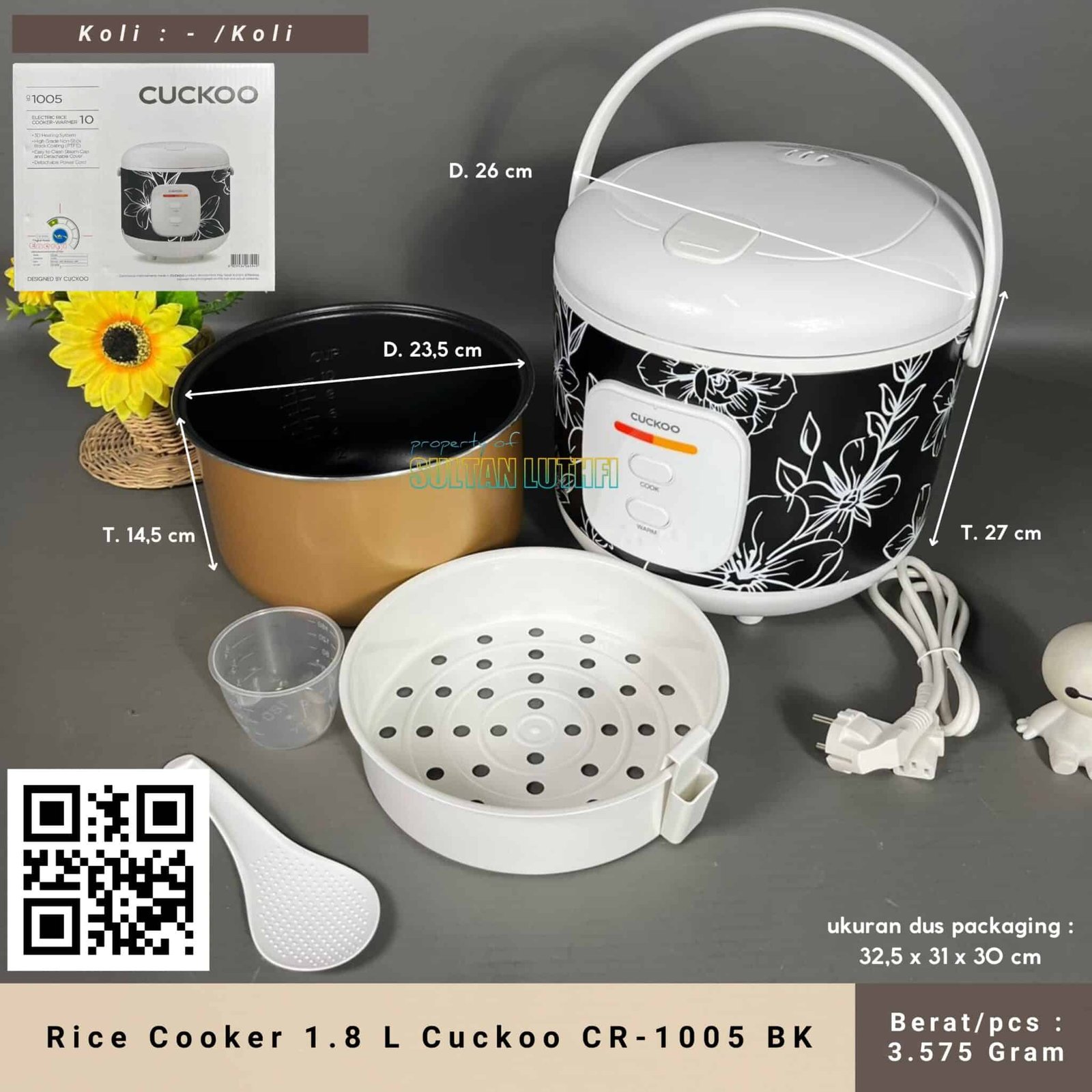 Rice Cooker 1.8 L Cuckoo CR-1005 BK