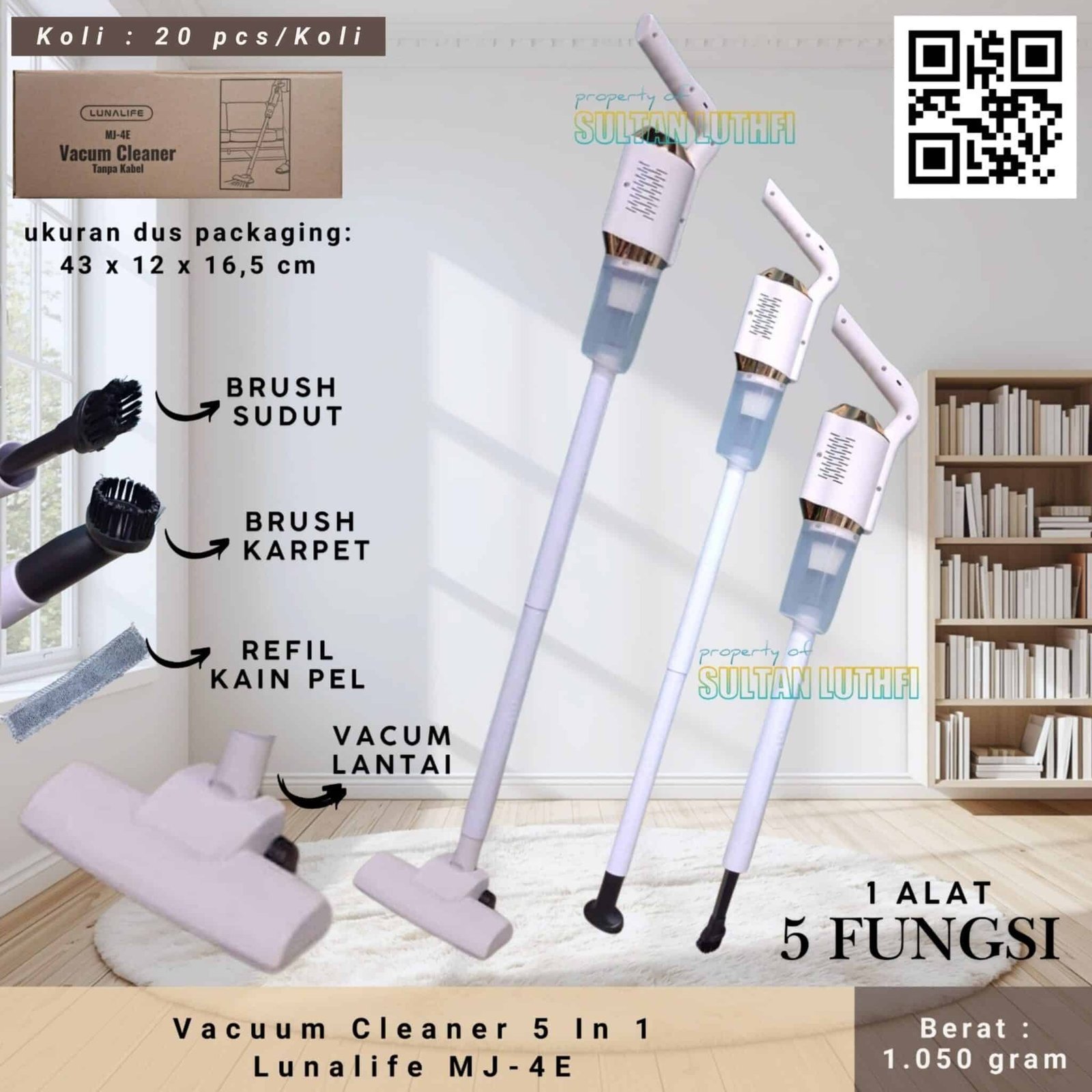 Vacuum Cleaner 5 In 1 Lunalife MJ-4E