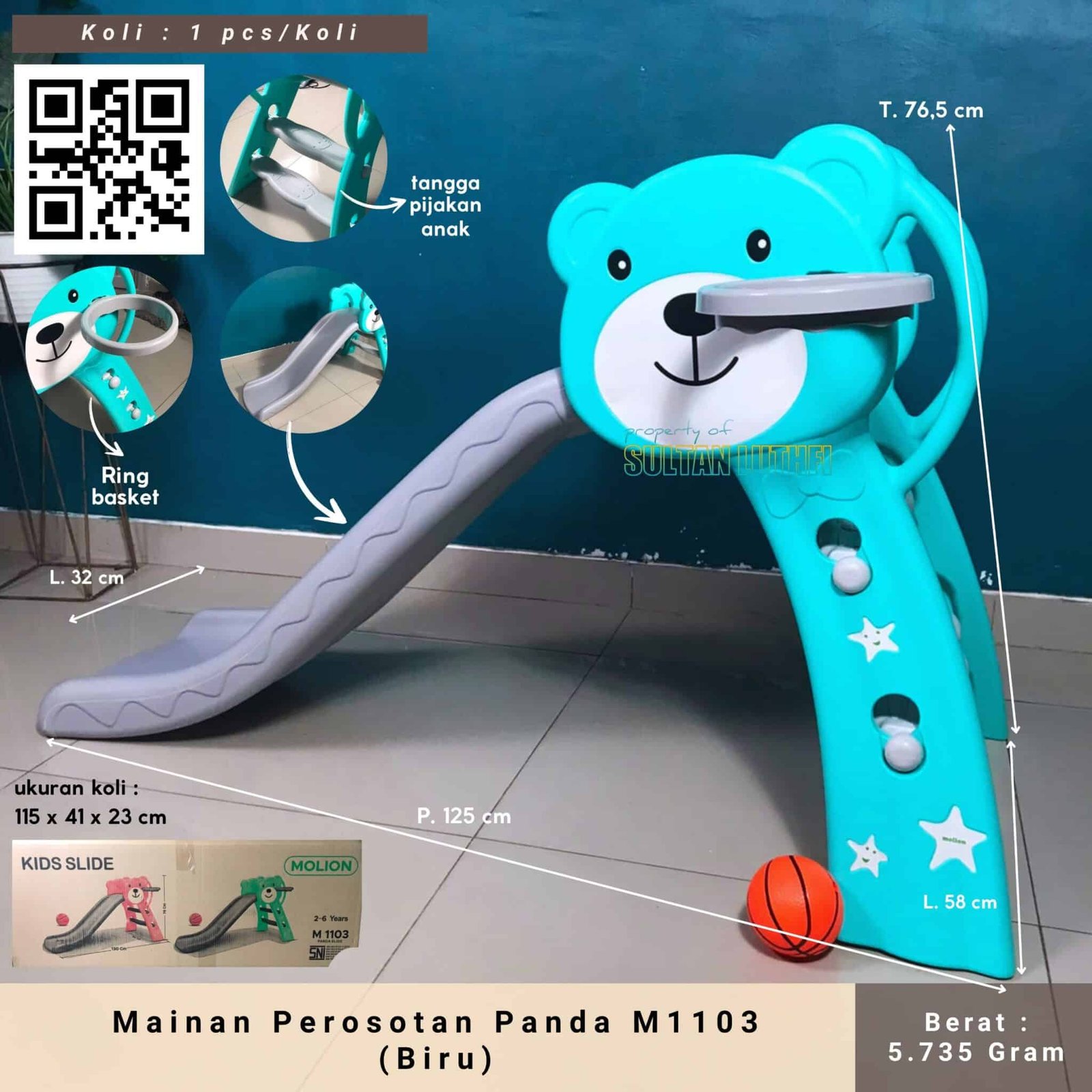 Mainan Perosotan Panda M1103 (Biru)