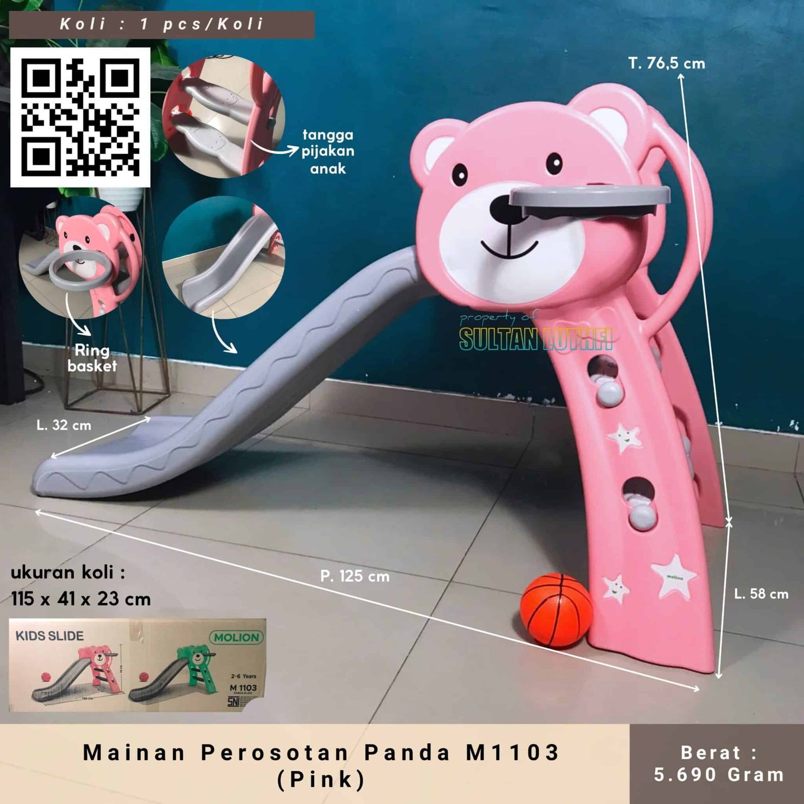 Mainan Perosotan Panda M1103 (Pink)