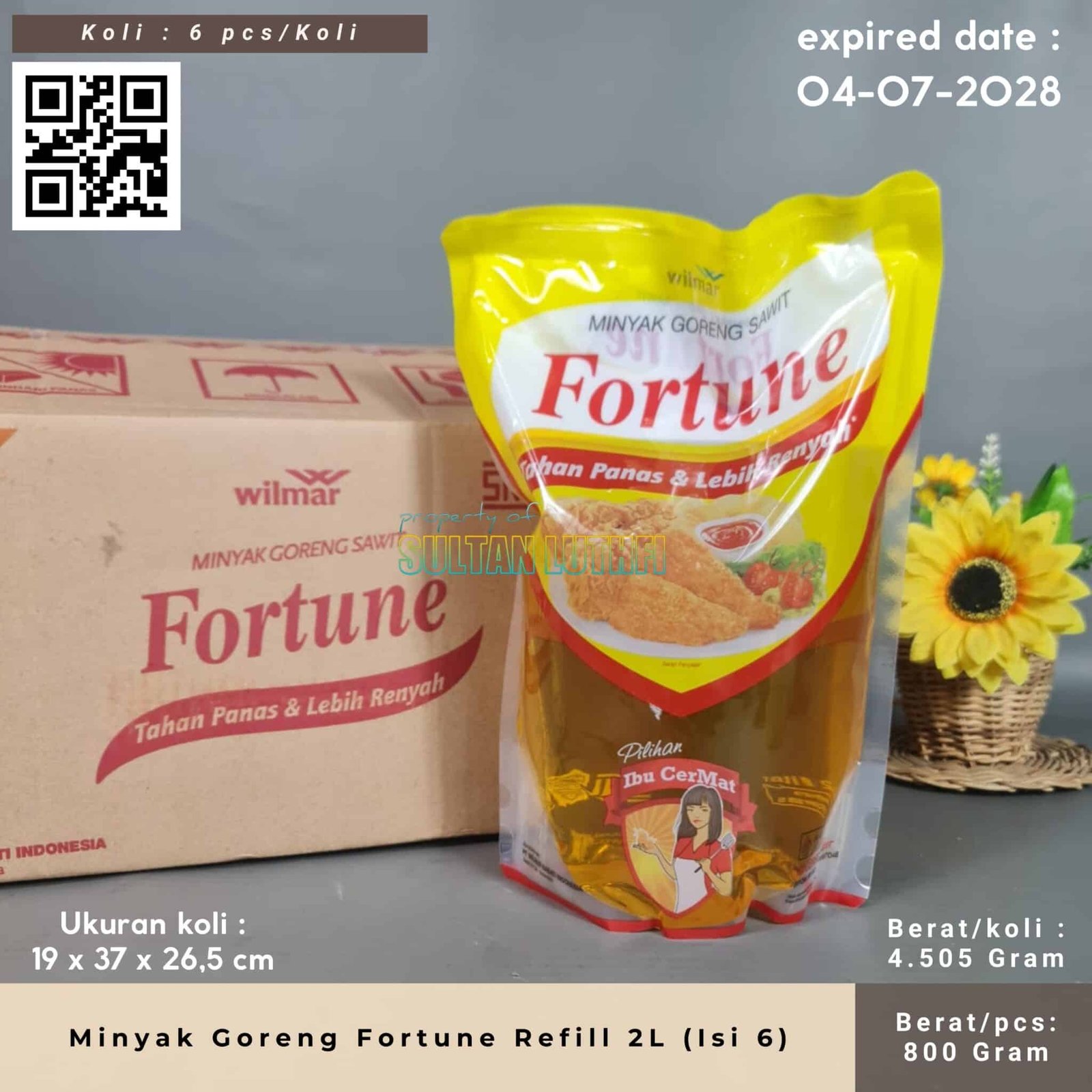 Minyak Goreng Fortune Refill 2L (Isi 6)