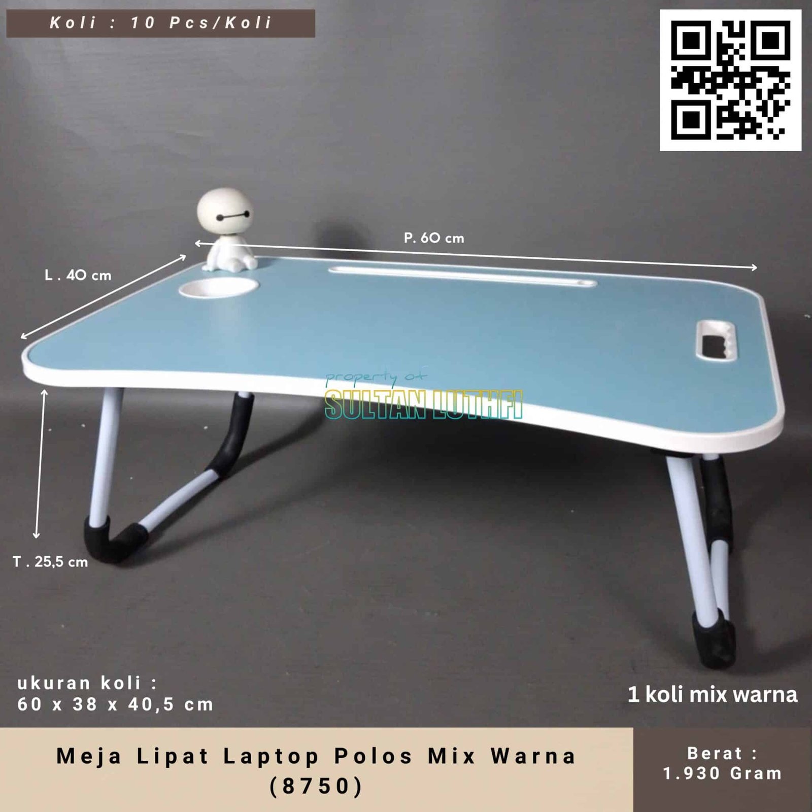 Meja Lipat Laptop Polos Mix Warna (8750)