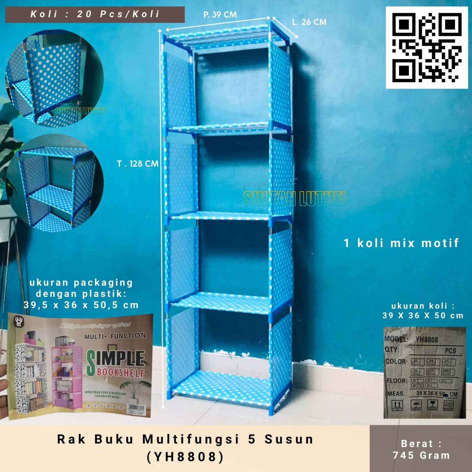 Rak Buku Multifungsi 5 Susun (YH8808)4