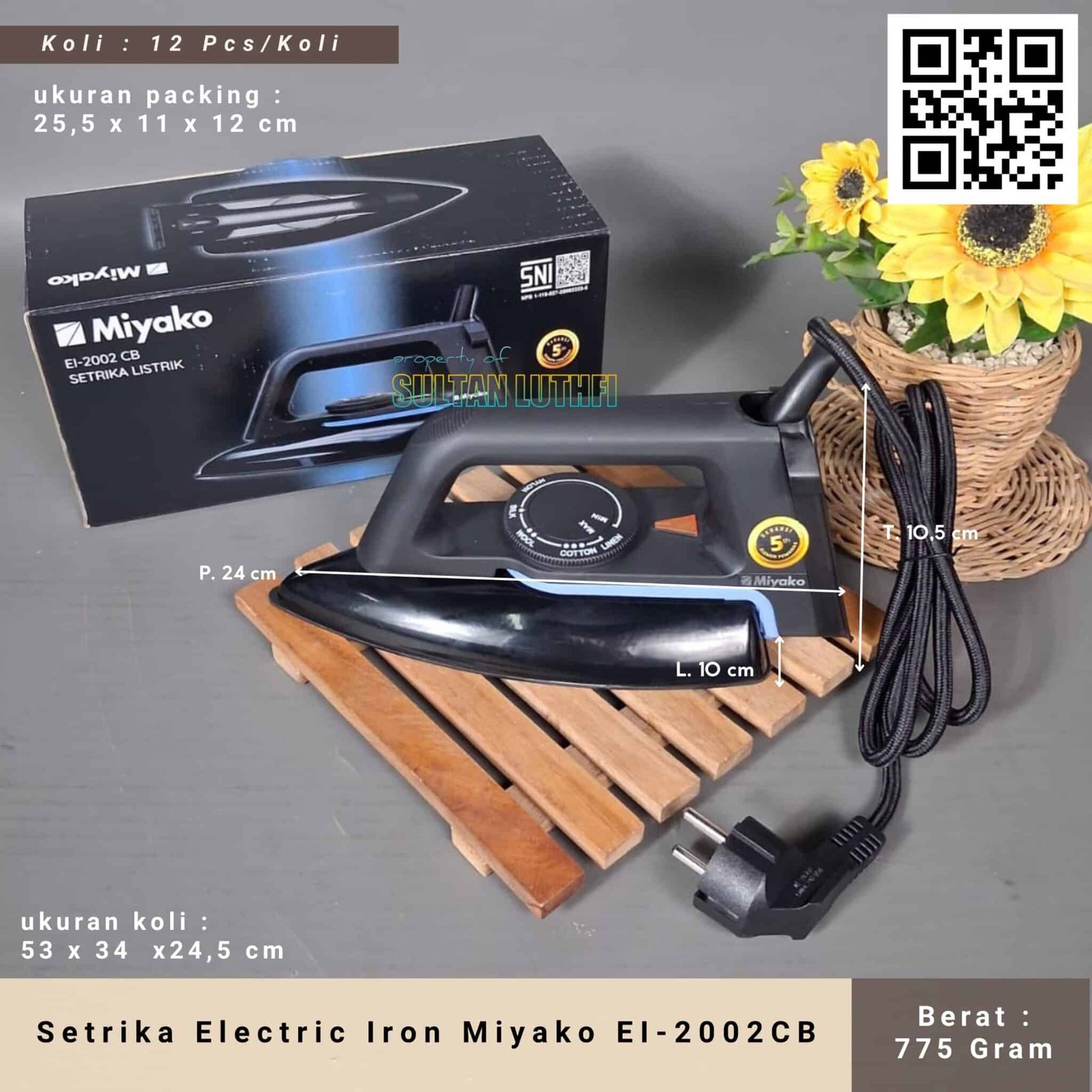 Setrika Electric Iron Miyako EI-2002CB