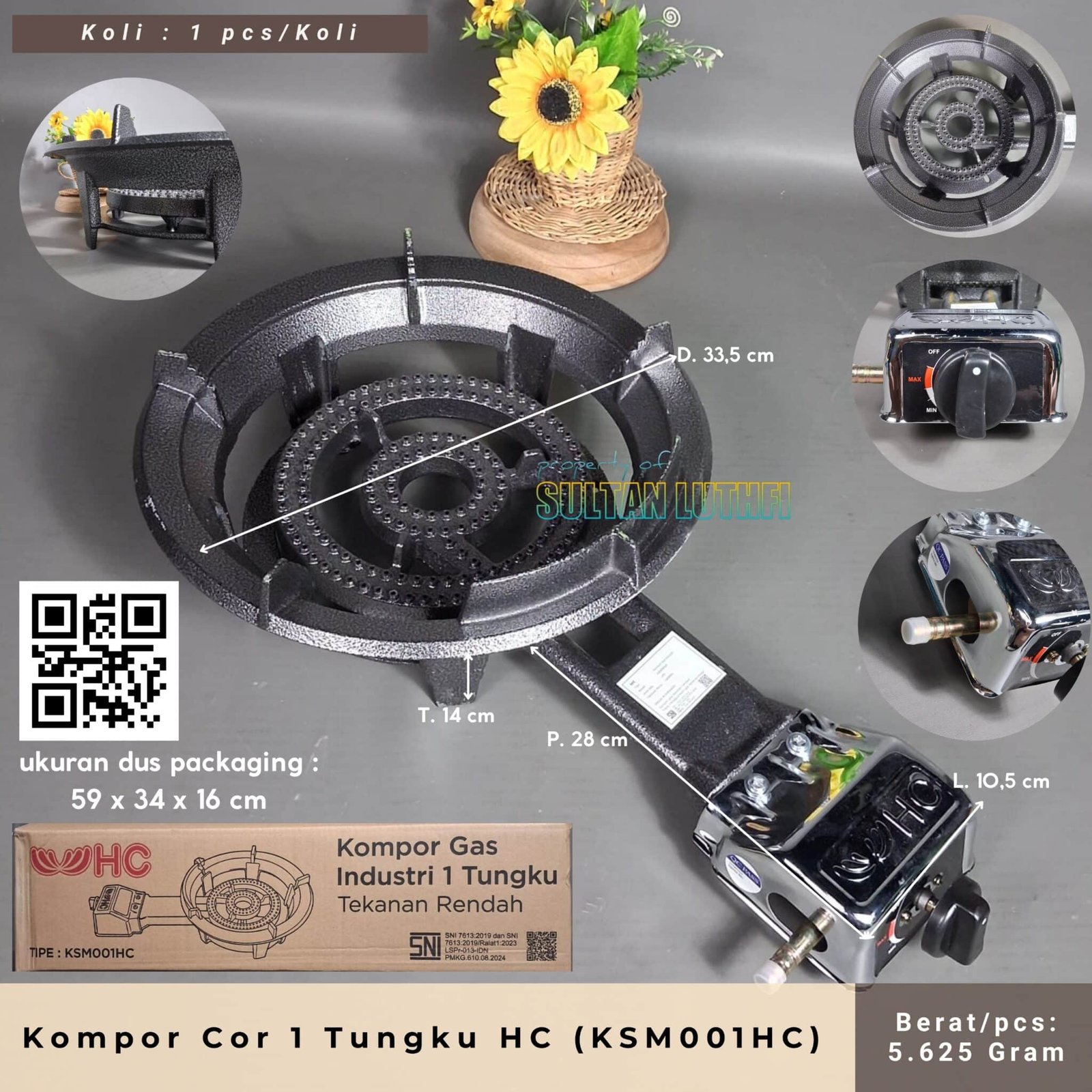 Kompor Cor 1 Tungku HC (KSM001HC)