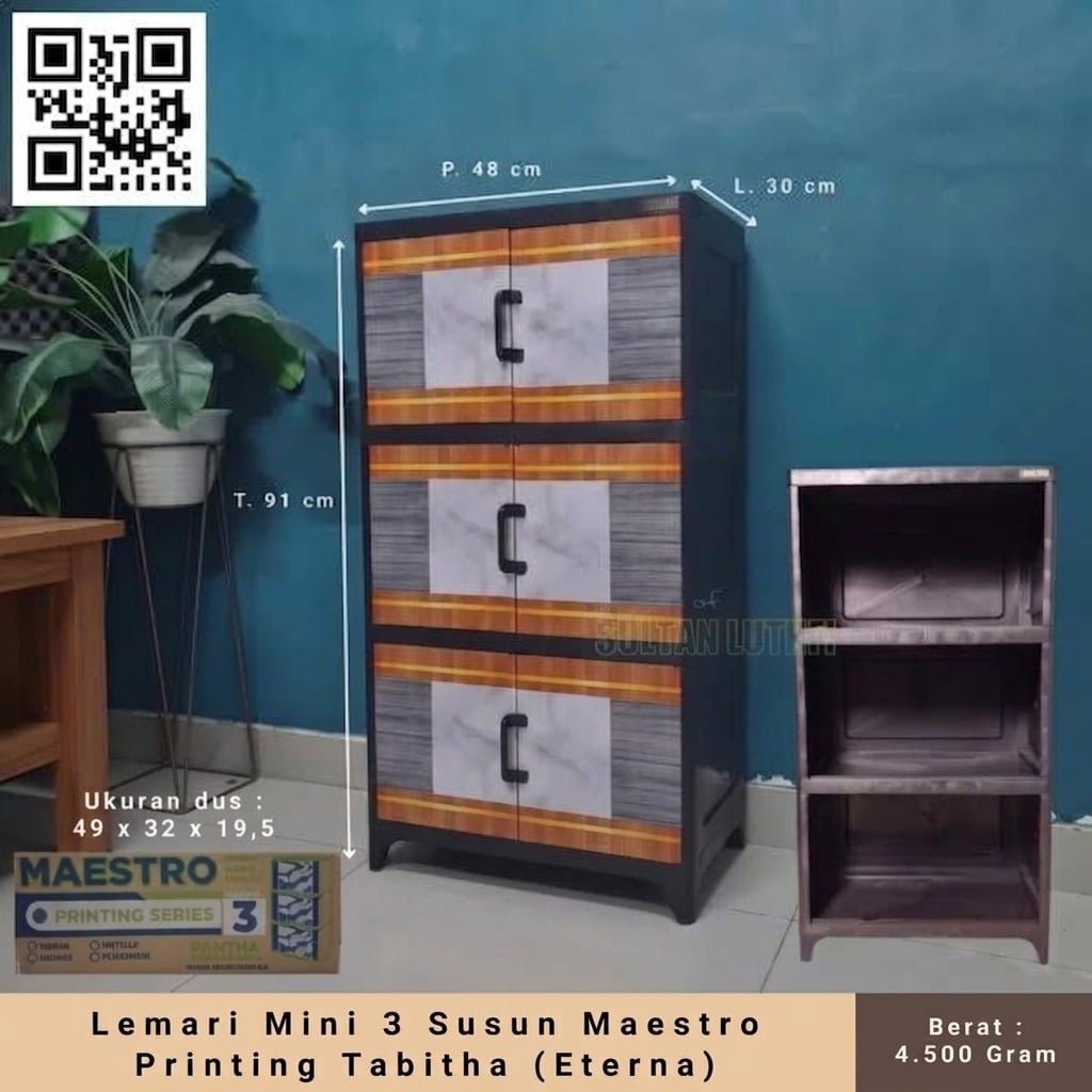 Lemari Mini 3 Susun Maestro Printing Tabitha (Eterna)