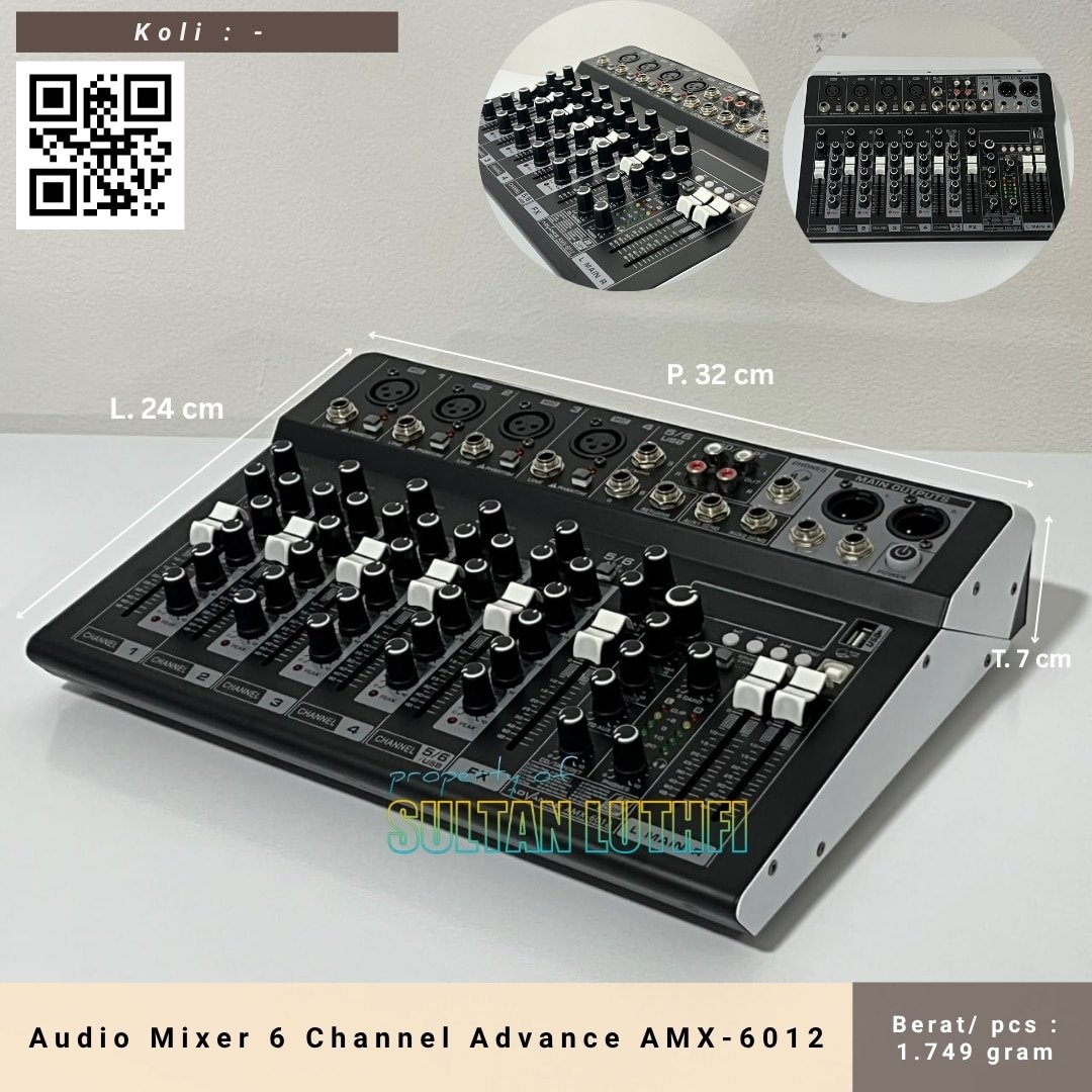 Audio Mixer 6 Channel Advance AMX-6012