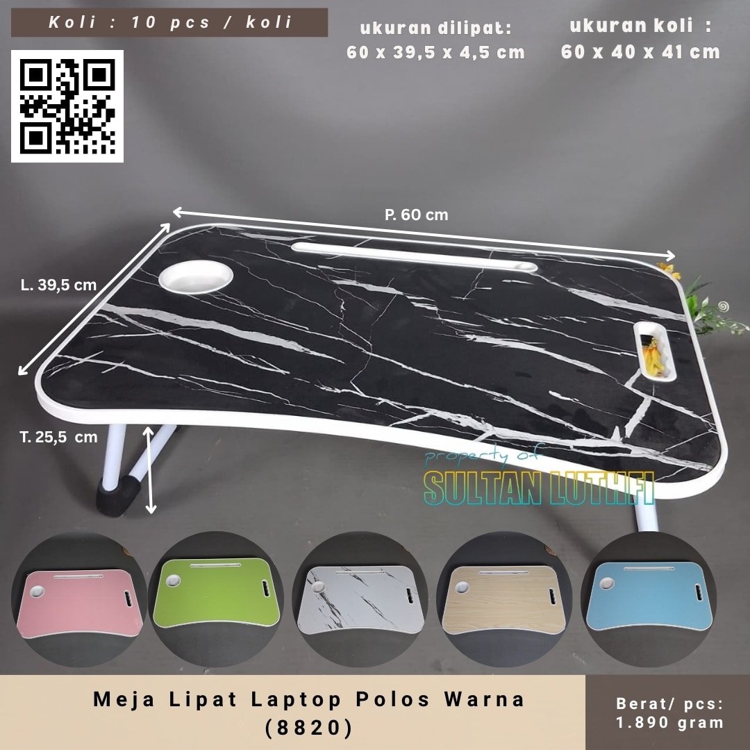 Meja Lipat Laptop Polos Warna (8820)