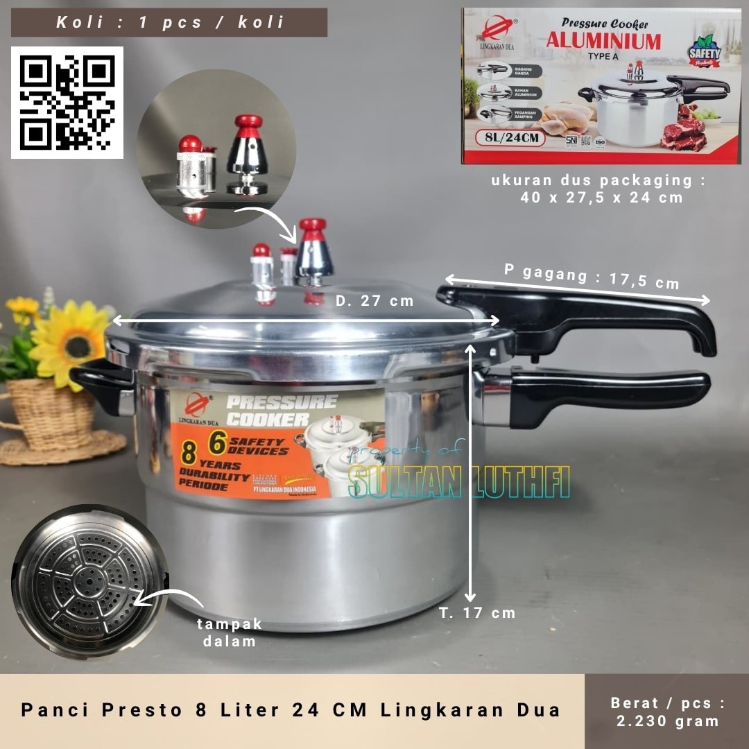 Panci Presto 4 Liter 18 CM Lingkaran Dua
