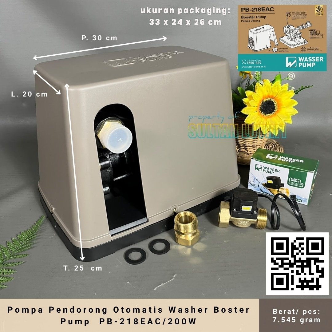 Pompa Pendorong Otomatis Washer Boster Pump PB-218EAC 200W