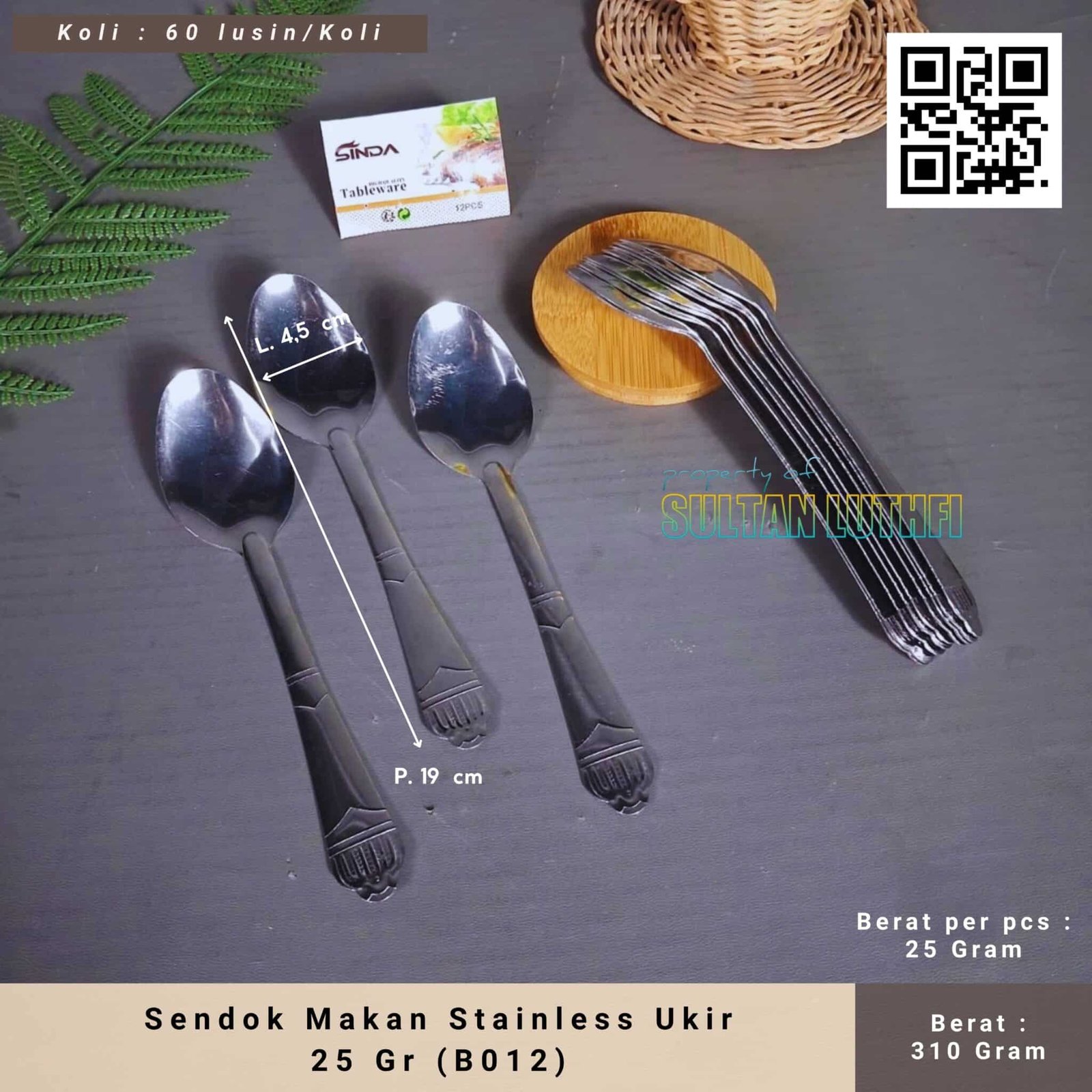 Sendok Makan Stainless Ukir 25 Gr (B012)